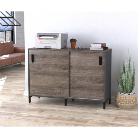 Тумба офисная с раздвижными дверями LS-1200-830 антрацит Loft design ...