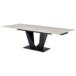 Керамический стол Алонцо TML-955 крема деликато черный Vetro