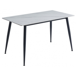 Обеденный керамический стол TM-100 белый мрамор черный Vetro