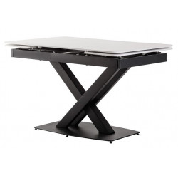 Керамічний стіл TML-817-1 білий мармур чорний Vetro