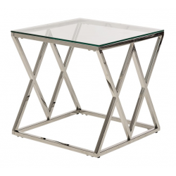 Кофейный стол CF-2 прозрачное серебро Vetro