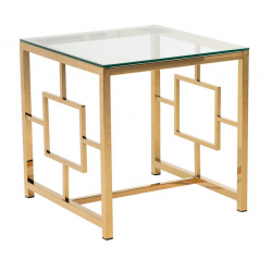 Кофейный стол CL-2 прозрачный золото Vetro