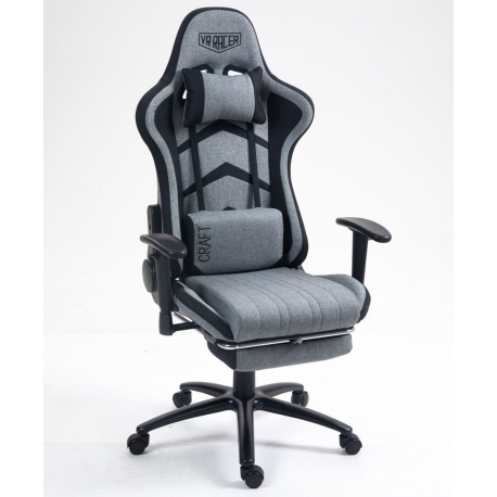 Крісло VR Racer Textile Craft сірий/чорний АМФ