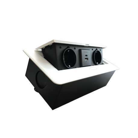 Настольная розетка 2R+USB+Type-C белая
